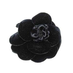 Chanel Camellia Brooch Velvet Black #244089C37B